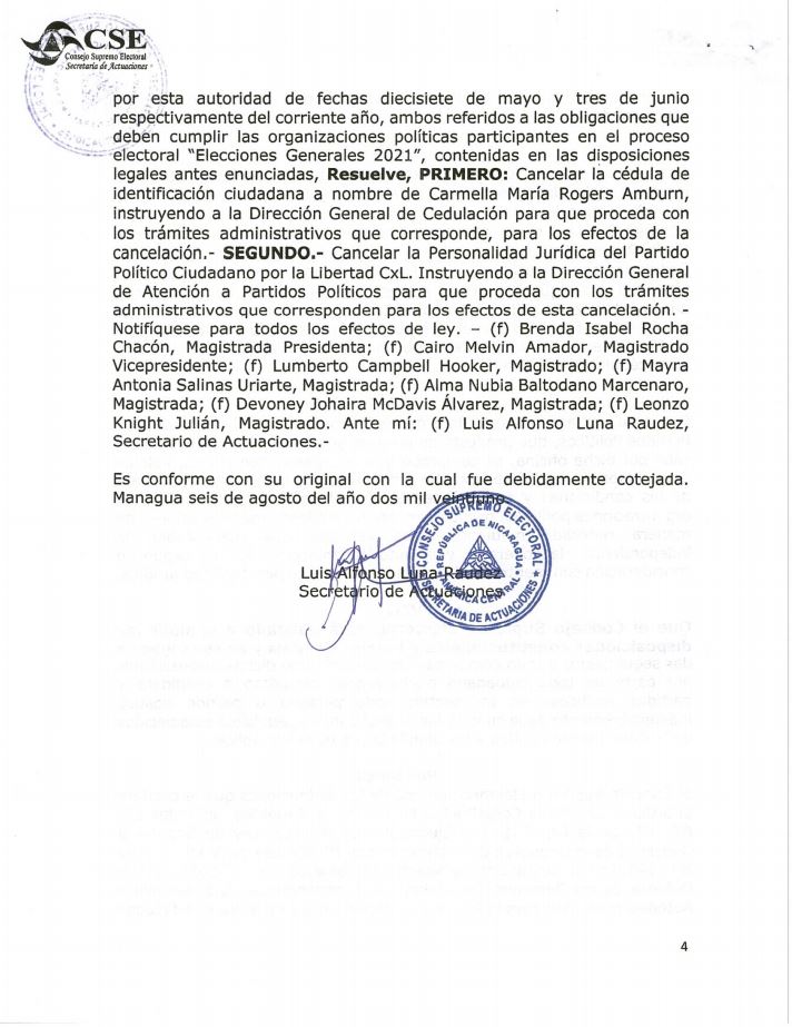 Resolución 6 Agosto 2021