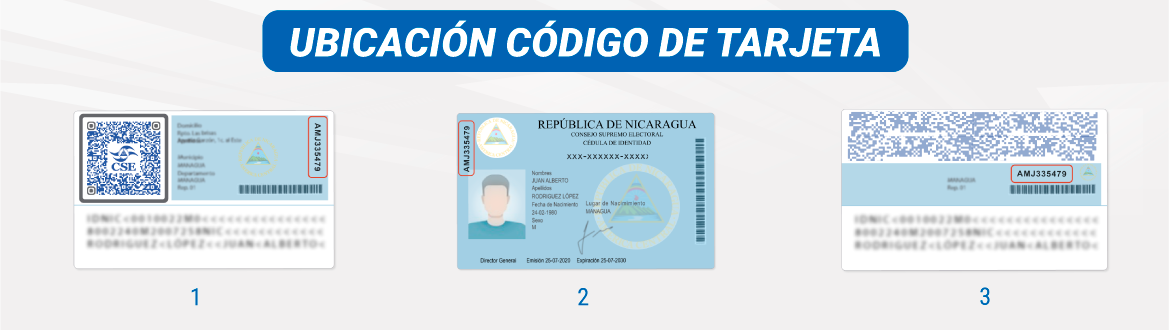 Ubicación código de tarjeta